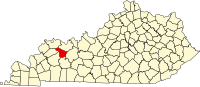 Locatie van McLean County in Kentucky