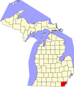 Vị trí quận Monroe trong tiểu bang Michigan ở Hoa Kỷ