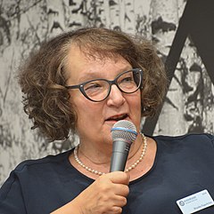 Monika Fagerholm på Bokmässan i Göteborg 2019.