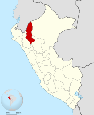 Pozicija departmana na karti Perua