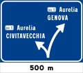 Preavviso di uscita a 500 m (per uscite terminali)