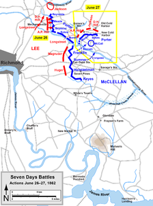 26–27 de junio de 1862. Batallas de Mechanicsville y Gaines's Mill.
