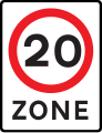 Entrance to a 20 mph (32 km/h) speed limit zone