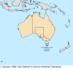 Map of British claims to Australia; for details, refer to adjacent text