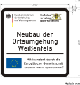 Baustellen­informations­schild, EU-Fördermaßnahme