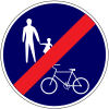 End of pedestrians and bicycles only