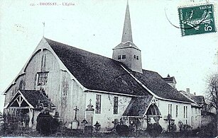 Carte postale de l'église vers 1910.