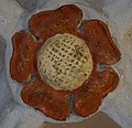 Heraldische roos als sluitsteen op het gewelf van een sacristie in Landshut