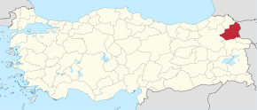 Karská provincie na mapě Turecka