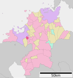 Kasugas läge i Fukuoka prefektur