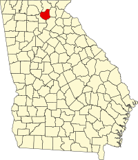 Locatie van Lumpkin County in Georgia