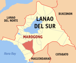 Peta Lanao Selatan dengan Marogong dipaparkan