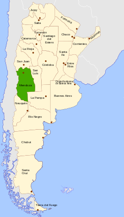 Location o Mendoza athin Argentinae