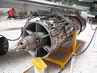 תמונה של מנוע סנקמה אטאר עם מתנע סילון בקונוס כונס המדחס.