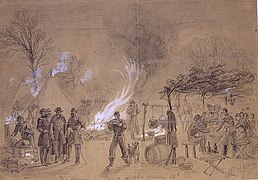 Thanksgiving pendant la guerre de Sécession au camp du général Blenker, 1861.