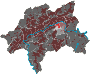 Lage des Quartiers Heidt im Stadtbezirk Heckinghausen