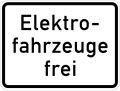 Zusatzzeichen 1026-61 Elektrofahrzeuge frei