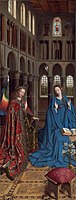 Annunciation by Jan van Eyck, 1434; unsurpassed painting of texture.