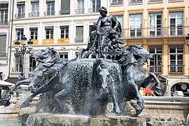 Cuadriga de la fuente Bartholdi de Lyon: Les fleuves et les sources allant à l'océan (1888-1892), de Frédéric Auguste Bartholdi