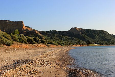 North Beach with "sphinx" rock in the background.