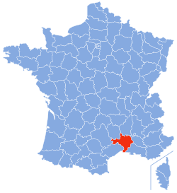 Gards placering i Frankrig