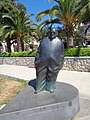 Statue des Schriftstellers Miroslav Krleža in der Stadtmitte
