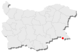 Karte von Bulgarien, Position von Malko Tarnowo hervorgehoben