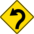 (W12-2.3/PW-22) Reverse curve with decreasing radius, to left