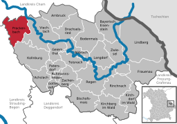 Läget för Prackenbach i Landkreis Regen