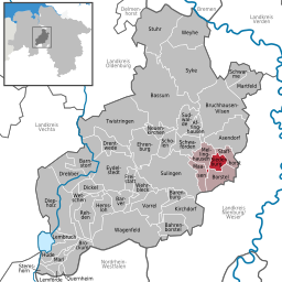 Läget för kommunen Siedenburg i Landkreis Diepholz