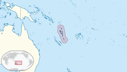 Localización de las islas Vanuatu