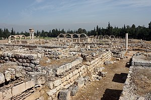 The Umayyad city of Anjar, seen from the Great Palace.