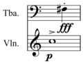 Image 4Notation indicating differing pitch, dynamics, articulation, and instrumentation (from Elements of music)
