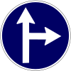Proceed straight or turn right.
