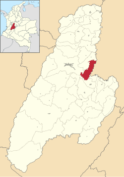 Vị trí của khu tự quản Coello trong tỉnh Tolima