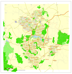 City map plan of Canberra