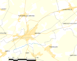 Mapa obce Vervins