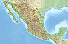 Mapa konturowa Meksyku, u góry po lewej znajduje się punkt z opisem „Półwysep Kalifornijski”