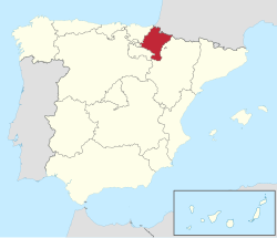 Geografski položaj Navarre u Španiji