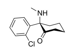 (R)-ketamin, iskelet formülü.