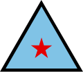 Yemen (South) 1967 to 1990 Blue triangle superimposed with red star