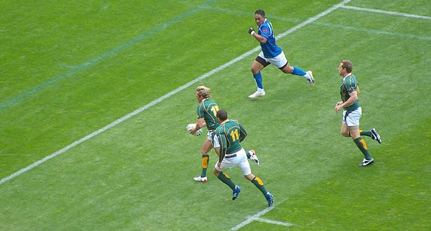 Wedstryd tussen Suid-Afrika en Samoa tydens die Rugbywêreldbeker 2007