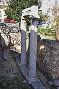 The ancient ruins in the courtyard of the Byzantine Church of Saint Catherine in Plaka on February 10, 2020.jpg