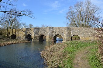 Fourteenth-century Thornborough Bridge, the only surviving medieval bridge in Buckinghamshire