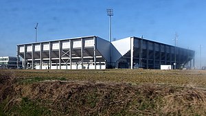 Die Außenansicht des Fortuna-Sittard-Stadions (März 2015)