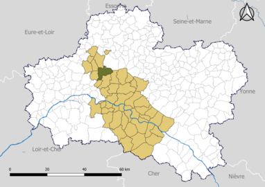 Loury dans le Pôle d'équilibre territorial et rural (PETR) Forêt d'Orléans-Loire-Sologne en 2020.