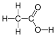 Skeletal formula o acetic acid wi aw explicit hydogens addit