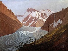 Das Eismeer bei Chamonix (1825-1827), de Carl Gustav Carus (1789-1869)