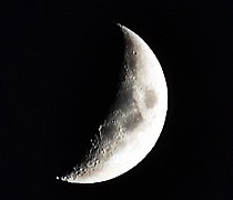 October Crescent moon close to setting
