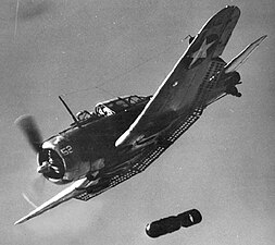 Störtbombplan typ Douglas SBD Dauntless.